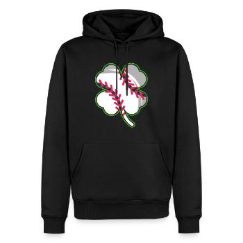 Joueur de baseball Clover Lucky Charm - Sweat à capuche Premium bio Homme - noir - Devant - Nico (187cm)