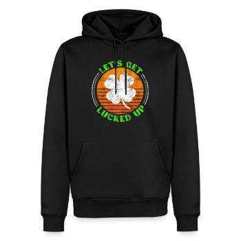 Let's get lucked up Kleeblatt St. Patrick's Day - Männer Premium Bio Hoodie - Schwarz - Vorne - Nico (187cm)
