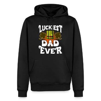 Papa le plus chanceux de tous les temps Papa de la Saint-Patrick - Sweat à capuche Premium bio Homme - noir - Devant - Nico (187cm)