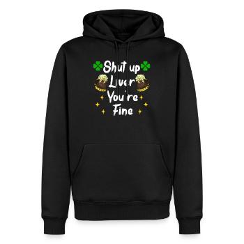 Foie être calme boire bière bière irlandaise - Sweat à capuche Premium bio Homme - noir - Devant - Nico (187cm)