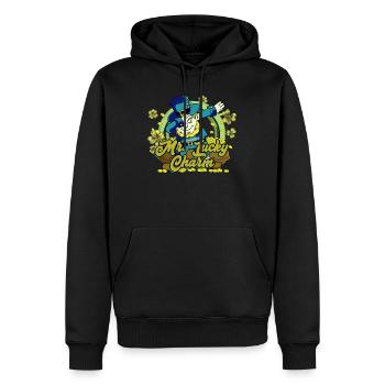 Mr Lucky Charm Glücksbringer Saint-Patrick - Sweat à capuche Premium bio Homme - noir - Devant - Nico (187cm)