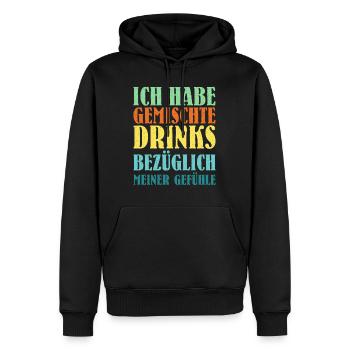 Gemischte Drinks bezüglich meiner Gefühle Party - Männer Premium Bio Hoodie - Schwarz - Vorne - Nico (187cm)