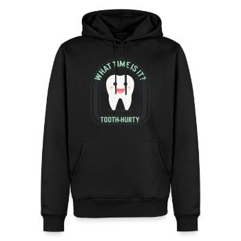 Chemise de dentiste, quelle heure est-il dents douloureuses - Sweat à capuche Premium bio Homme - noir - Devant - Nico (187cm)