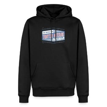 Moto Idée Cadeau pour Motard Citation Humour - Sweat à capuche Premium bio Homme - noir - Devant - Nico (187cm)