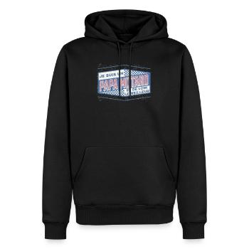 Moto Idée Cadeau pour Motard Citation Humour - Sweat à capuche Premium bio Homme - noir - Devant - Nico (187cm)