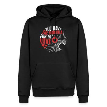 Valentinstag Shirt, Sie haben die Formel für meine - Männer Premium Bio Hoodie - Schwarz - Vorne - Nico (187cm)