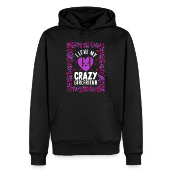 Chemise Saint-Valentin, j’aime ma petite amie folle - Sweat à capuche Premium bio Homme - noir - Devant - Nico (187cm)