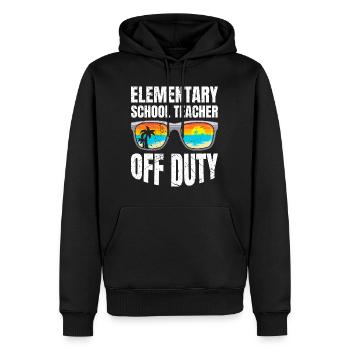 Classe d’école primaire de vacances Enseignant en congé Enseignant - Sweat à capuche Premium bio Homme - noir - Devant - Nico (187cm)