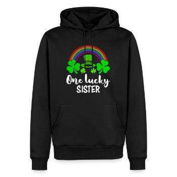 One Lucky Sister St Patrick’s Day Schwester - Männer Premium Bio Hoodie - Schwarz - Vorne - Nico (187cm)