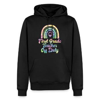 Professeur de classe Première classe en congé Professeur de vacances - Sweat à capuche Premium bio Homme - noir - Devant - Nico (187cm)