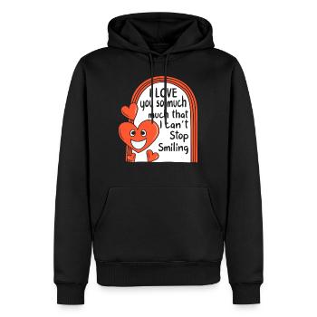 Chemise de Saint-Valentin, je t’aime tellement que je ne peux pas - Sweat à capuche Premium bio Homme - noir - Devant - Nico (187cm)