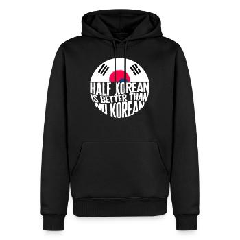Korea Hemd, halb koreanisch ist besser als kein Koreaner - Männer Premium Bio Hoodie - Schwarz - Vorne - Nico (187cm)