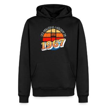 1967 Cadeau Pour Anniversaire année de Naissance - Sweat à capuche Premium bio Homme - noir - Devant - Nico (187cm)