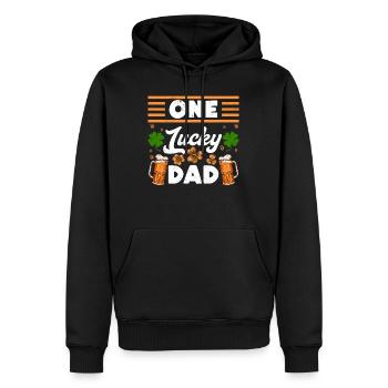 One Lucky Dad Beer St Patrick’s Day Papa - Männer Premium Bio Hoodie - Schwarz - Vorne - Nico (187cm)