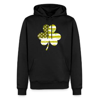 USA Clover Lucky Charm États-Unis - Sweat à capuche Premium bio Homme - noir - Devant - Nico (187cm)