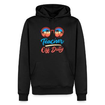 Teacher off duty Lehrerin außer Dienst Lehrer - Männer Premium Bio Hoodie - Schwarz - Vorne - Nico (187cm)