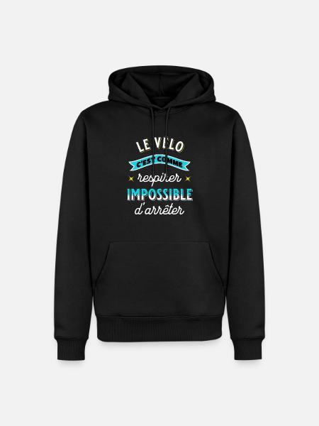 Cycliste Idée cadeau pour passionné vélo Cyclisme - Sweat à capuche Premium bio Homme - noir