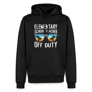 Classe d’école primaire de vacances Enseignant en congé Enseignant - Sweat à capuche Premium bio Homme - noir - Devant - Nico (187cm)