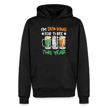 Trinke für drei dieses Jahr St. Patrick's Day - Männer Premium Bio Hoodie - Schwarz - Vorne - Nico (187cm)