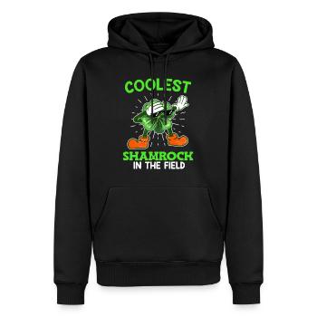Le trèfle le plus cool de la Saint-Patrick - Sweat à capuche Premium bio Homme - noir - Devant - Nico (187cm)