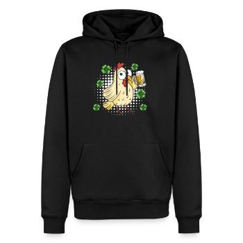 Poulet de la Saint-Patrick - Sweat à capuche Premium bio Homme - noir - Devant - Nico (187cm)