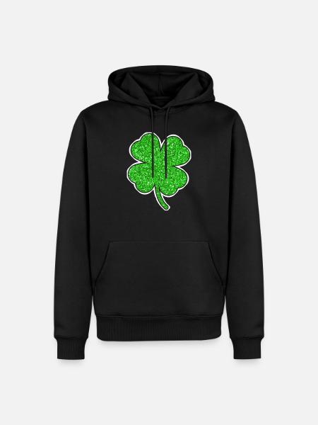 Irsk shamrocks St Patrick's Day - Premium økologisk hettegenser for menn - svart