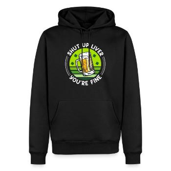 Sei ruhig Leber alles gut Bier St. Patrick’s Day - Männer Premium Bio Hoodie - Schwarz - Vorne - Nico (187cm)