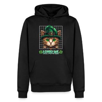 Chats de la Saint-Patrick Lutins Chatons - Sweat à capuche Premium bio Homme - noir - Devant - Nico (187cm)