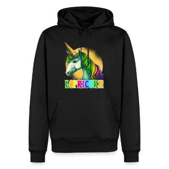 Lepricorn St. Patrick’s Day Licorne Femmes - Sweat à capuche Premium bio Homme - noir - Devant - Nico (187cm)