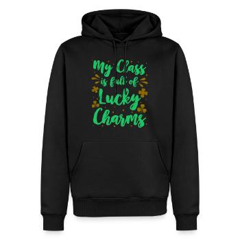 My Class is full of Lucky Charms Class teacher - Men’s Premium Organic Hoodie - black - Front - Nico (187cm)