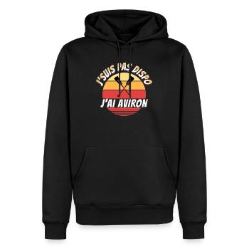 Aviron Cadeau Humour Sport Drôle Citation - Sweat à capuche Premium bio Homme - noir - Devant - Nico (187cm)