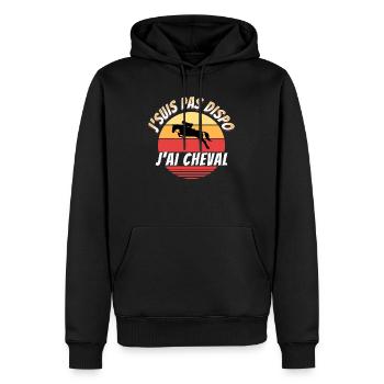 Équitation Cadeau Pour Cavalier Cheval Humour - Sweat à capuche Premium bio Homme - noir - Devant - Nico (187cm)