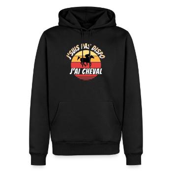 Équitation Cadeau Pour Cavalier Cheval Humour - Sweat à capuche Premium bio Homme - noir - Devant - Nico (187cm)