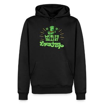 Le plus grand grand grand ami du lutin du monde - Sweat à capuche Premium bio Homme - noir - Devant - Nico (187cm)