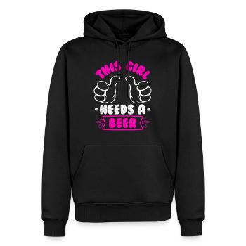 This Woman Needs a Beer Holiday Spring Break - Men’s Premium Organic Hoodie - black - Front - Nico (187cm)