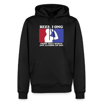 Beer Pong Sports et Alcohol Party Beer Pong - Sweat à capuche Premium bio Homme - noir - Devant - Nico (187cm)