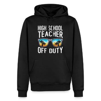 Professeur de lycée en congé Professeur de vacances scolaires - Sweat à capuche Premium bio Homme - noir - Devant - Nico (187cm)