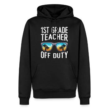 First Class Class Class Teacher off duty Holiday Teacher - Men’s Premium Organic Hoodie - black - Front - Nico (187cm)