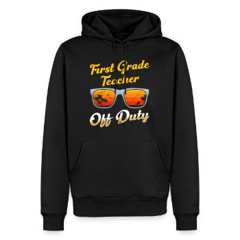 First Class Class Class Teacher off duty Holiday Teacher - Men’s Premium Organic Hoodie - black - Front - Nico (187cm)