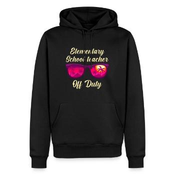Classe d’école primaire de vacances Enseignant en congé Enseignant - Sweat à capuche Premium bio Homme - noir - Devant - Nico (187cm)