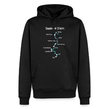 Saale Fluss Karte Flussverlauf Saale - Männer Premium Bio Hoodie - Schwarz - Vorne - Nico (187cm)