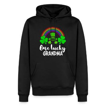 Une grand-mère chanceuse Saint-Patrick Oma - Sweat à capuche Premium bio Homme - noir - Devant - Nico (187cm)