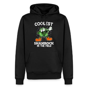 Le trèfle le plus cool de la Saint-Patrick - Sweat à capuche Premium bio Homme - noir - Devant - Nico (187cm)