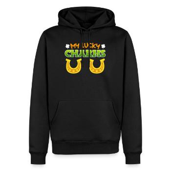My Lucky Charms Hufeisen St. Patrick's Day - Männer Premium Bio Hoodie - Schwarz - Vorne - Nico (187cm)