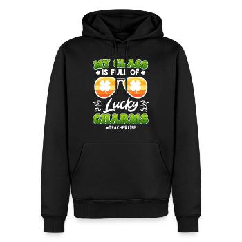 Classe pleine de professeurs de Lucky Charms disant - Sweat à capuche Premium bio Homme - noir - Devant - Nico (187cm)