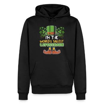 World's largest leprechaun St. Patrick's Day - Men’s Premium Organic Hoodie - black - Front - Nico (187cm)