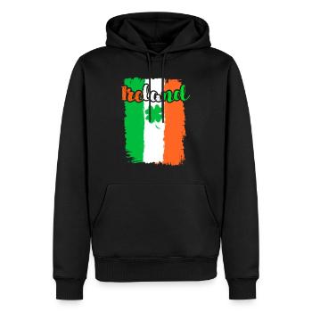 Irlande Trèfle Saint-Patrick - Sweat à capuche Premium bio Homme - noir - Devant - Nico (187cm)