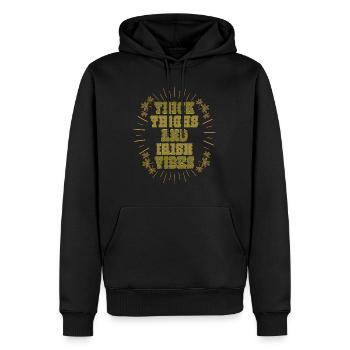 Cuisses épaisses et vibrations irlandaises Irlande - Sweat à capuche Premium bio Homme - noir - Devant - Nico (187cm)