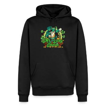 Mr Lucky Charm Glücksbringer Saint-Patrick - Sweat à capuche Premium bio Homme - noir - Devant - Nico (187cm)