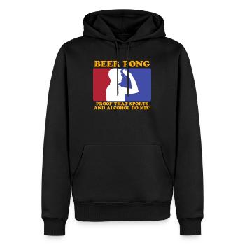 Beer Pong Sports et Alcohol Party Beer Pong - Sweat à capuche Premium bio Homme - noir - Devant - Nico (187cm)